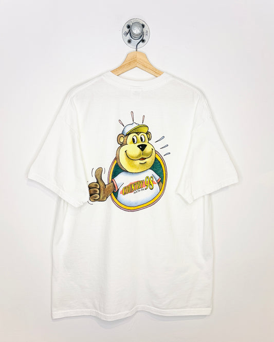 Vintage Ernie’s Country Music Station 98 White Tee Shirt