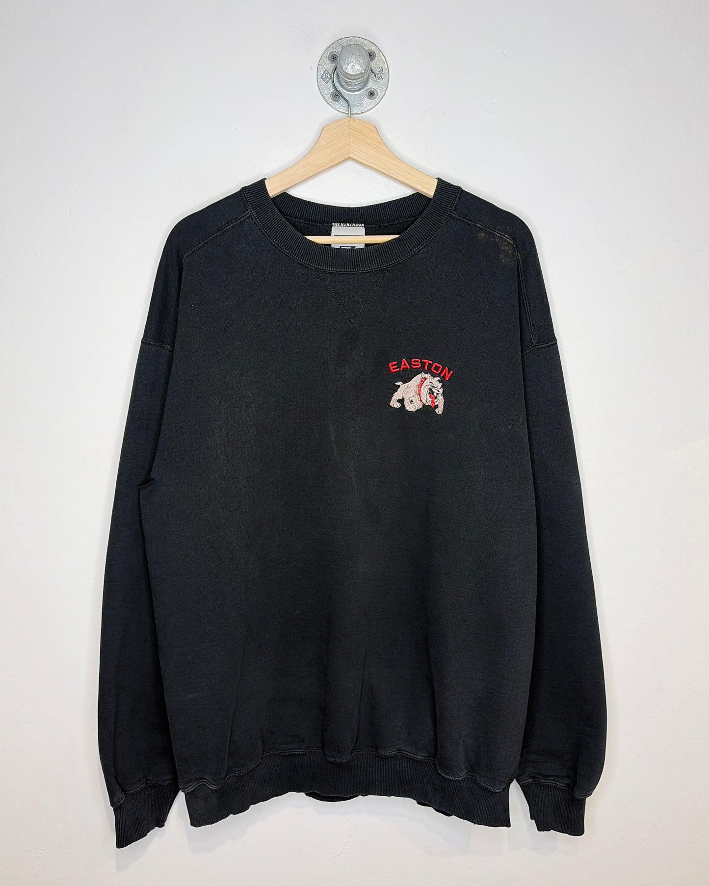 Vintage 1990s Easton Bulldog Black Crewneck Sweatshirt