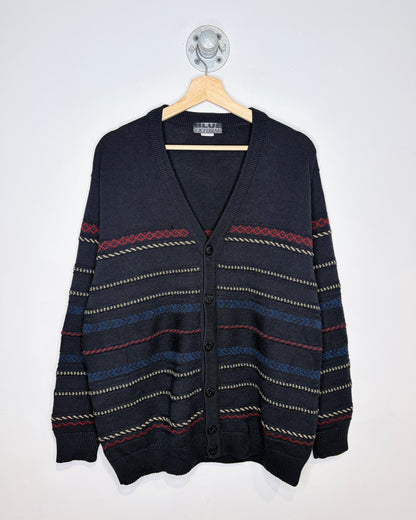 Vintage 90s “Blue Gioferrari” Black Cardigan