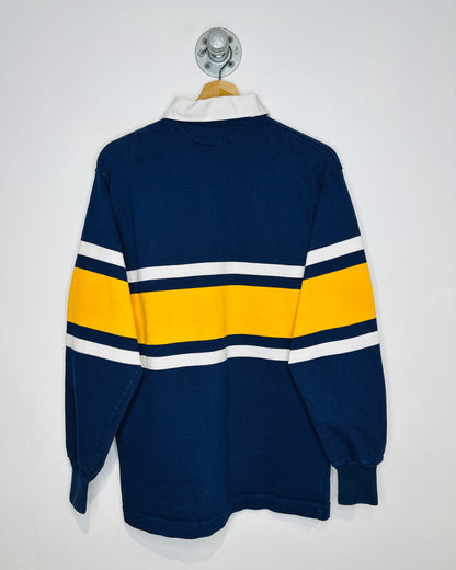 Vintage 1990s Royal Canadian Mountie Police Navy And Yellow Rugby Shirt