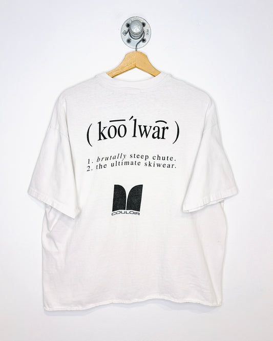 Vintage 90s Couloir Ultimate Skiwear Cropped White Tee Shirt