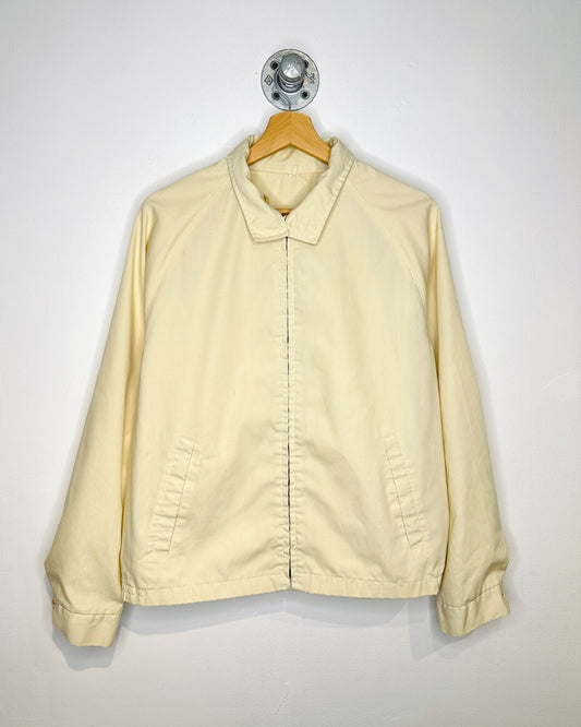 Vintage 1970s Boxy Pale Yellow Harrington Jacket