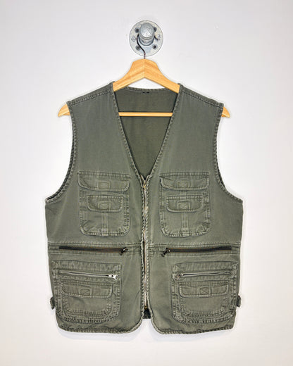 2000s Earth Tone Zip Up Fishermans Vest