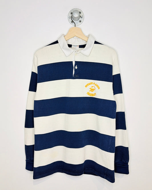 Vintage 90s Pharmacy University Of Alberta Navy & White Rugby Shirt