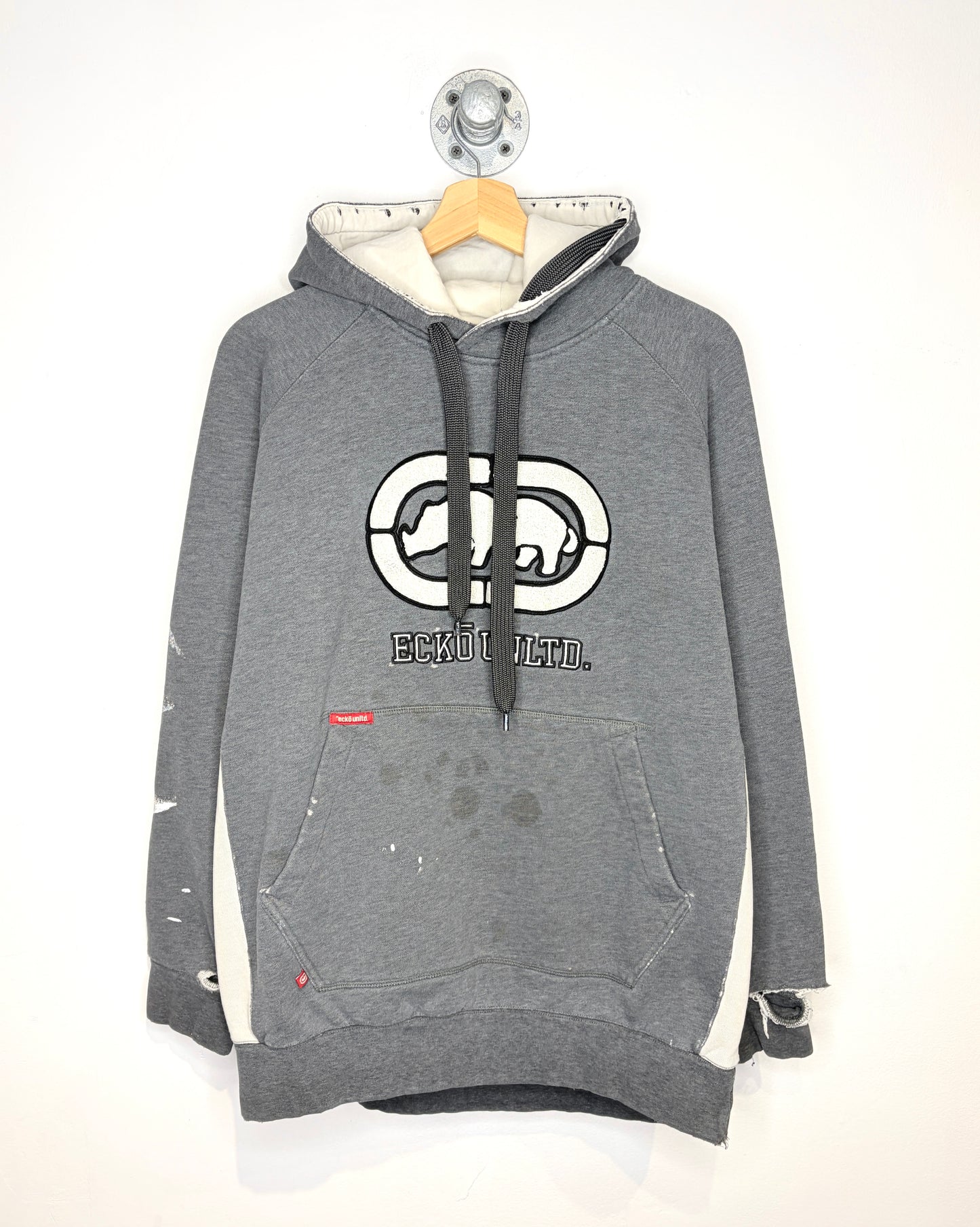 Vintage Y2K Ecko Unltd Thrashed Grey Hoodie