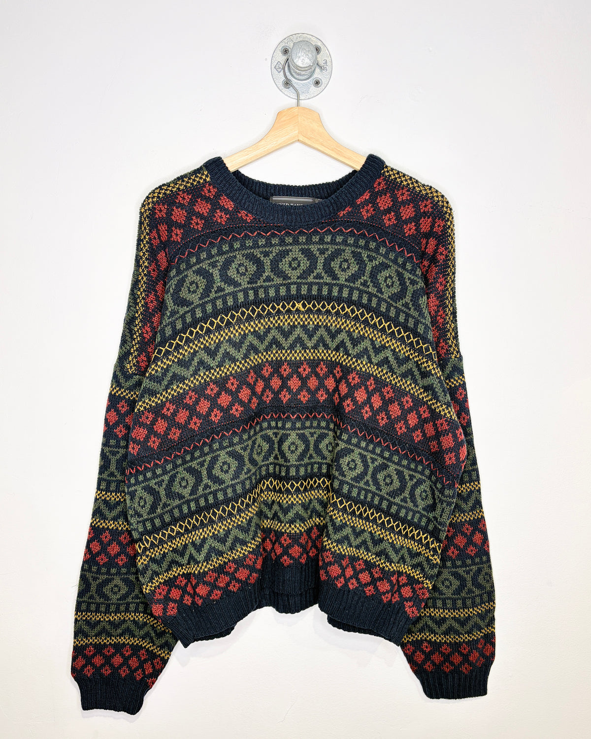 Vintage 90s Boxy David Taylor Textured Navy Sweater