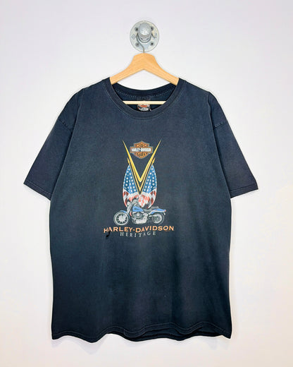 Vintage 2003 Harley Davidson Ft. Myer Faded Black Tee Shirt