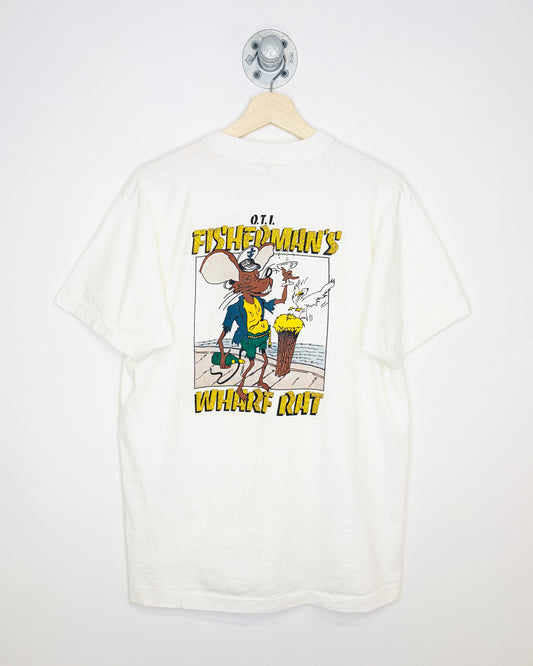 Vintage 90s Fisherman’s Wharf Rat White Tee Shirt