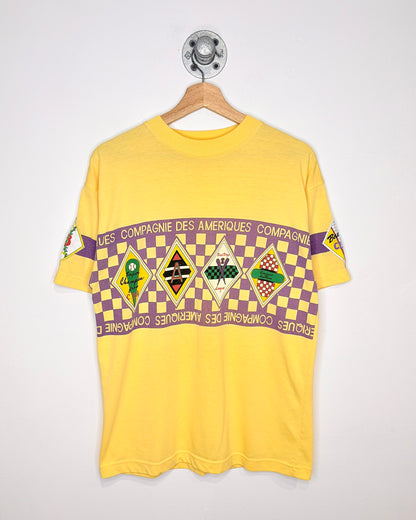 Vintage 90s Compagnie Ameriques Paper Thin Yellow Tee Shirt