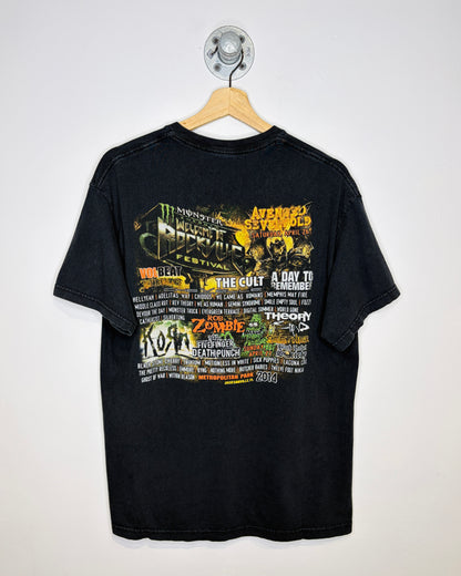 Monster Energy Rockville Festival Faded Black Tee Shirt