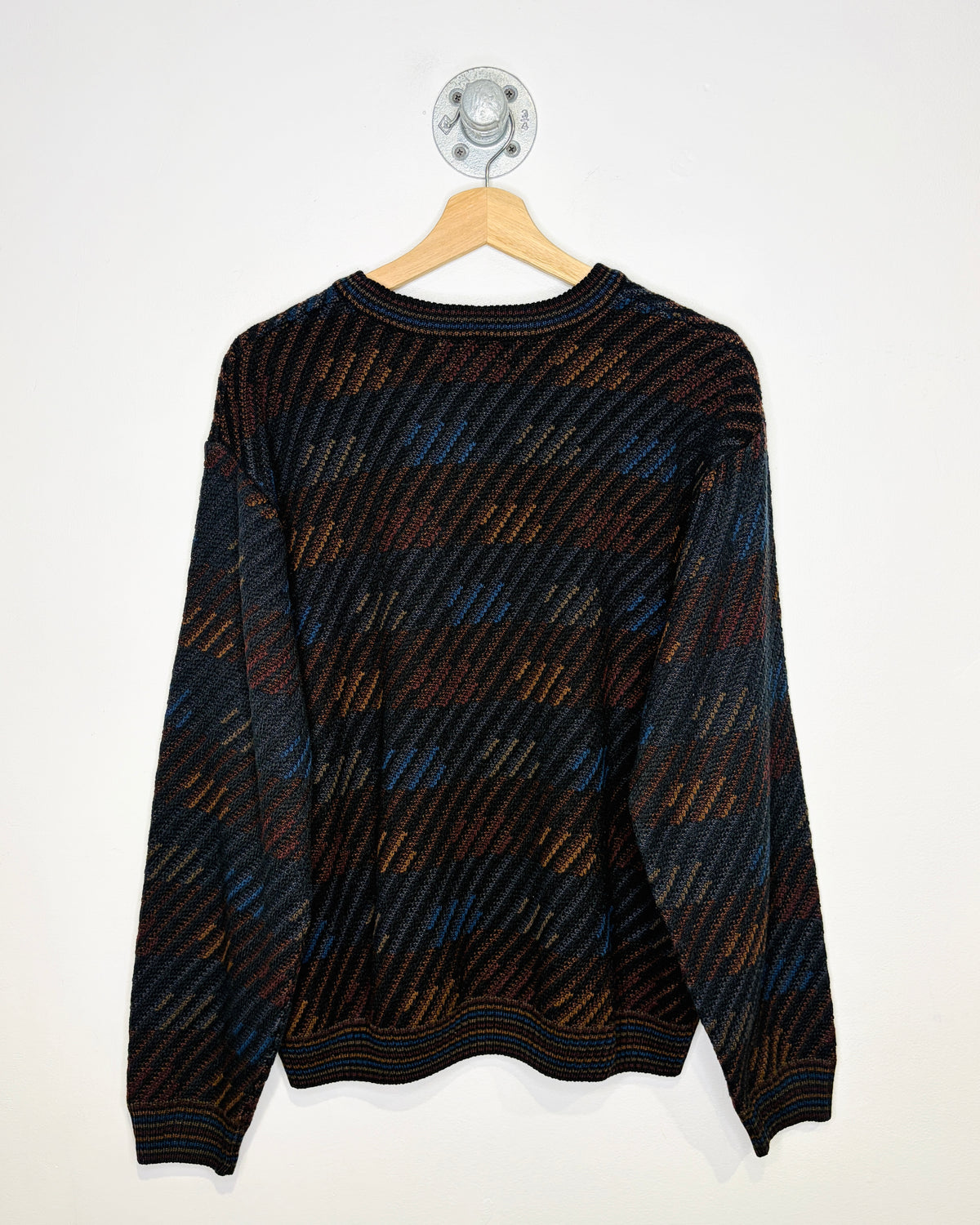 Vintage 90s Arnold Palmer Abstract Textured Black Sweater