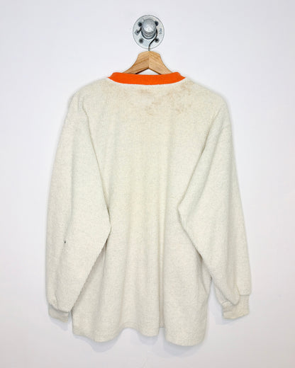 Vintage Cleveland Browns Terry Cloth Tan V-Neck Sweatshirt