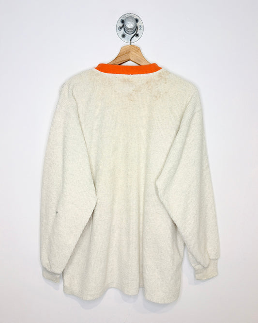 Vintage Cleveland Browns Terry Cloth Tan V-Neck Sweatshirt