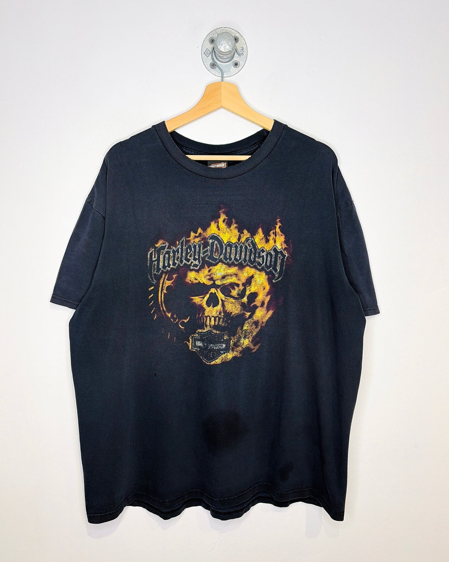 Vintage 2000s Harley Davidson California Faded & Distressed Black Tee Shirt