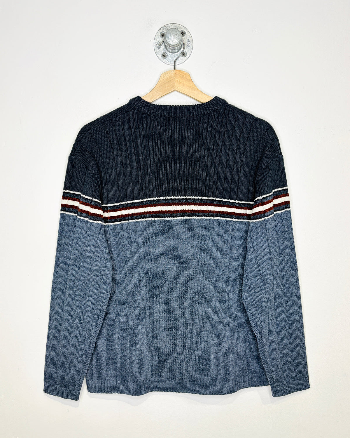 Vintage 00s XG Striped Blue Ribbed Sweater