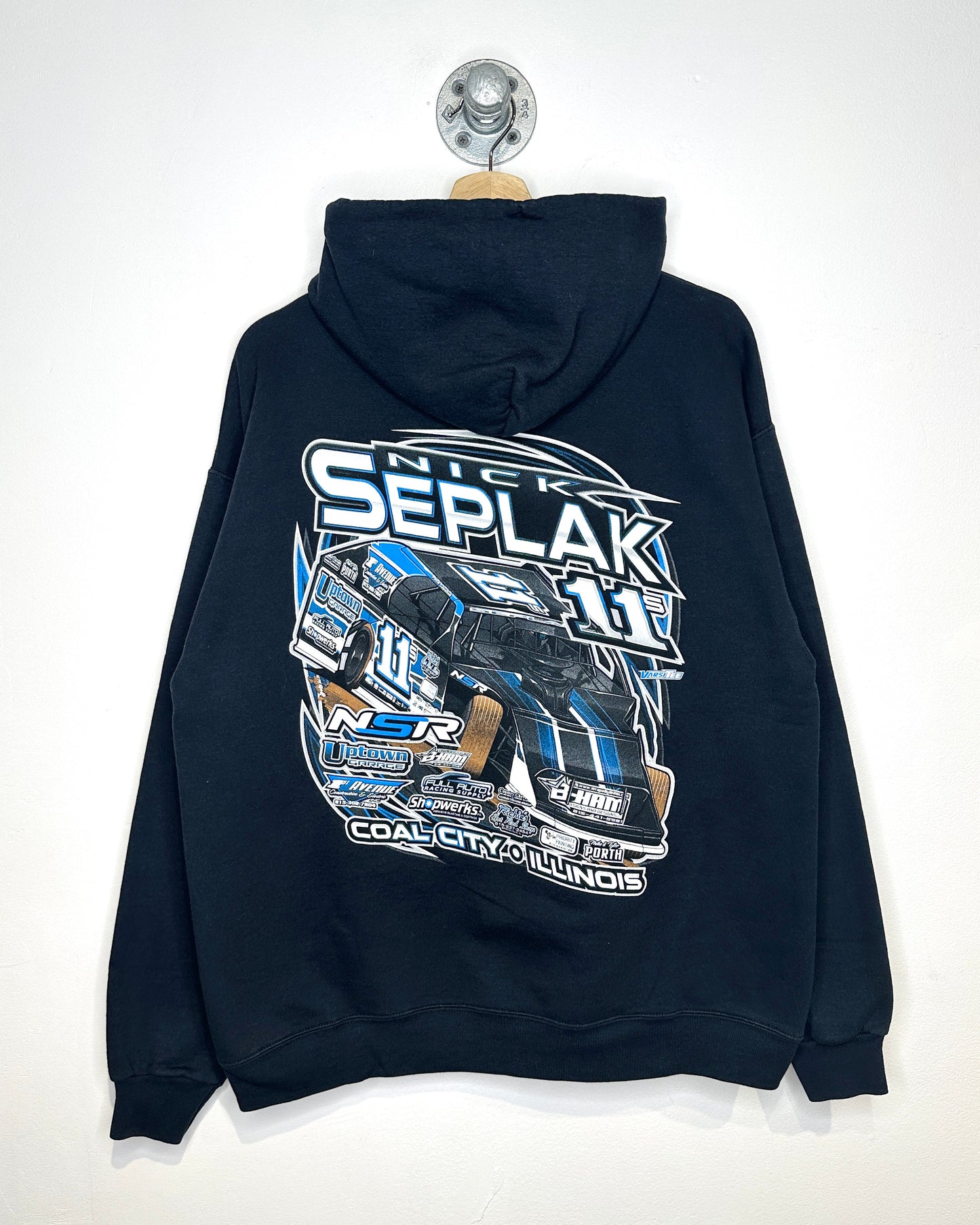 2000s Nick Seplak NASCAR Style Black Racing Hoodie