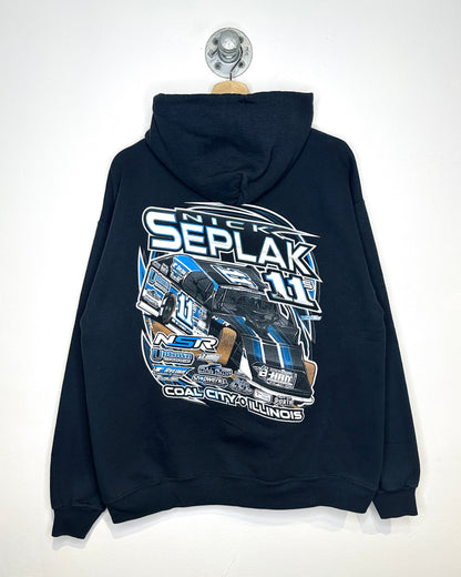 2000s Nick Seplak NASCAR Style Black Racing Hoodie