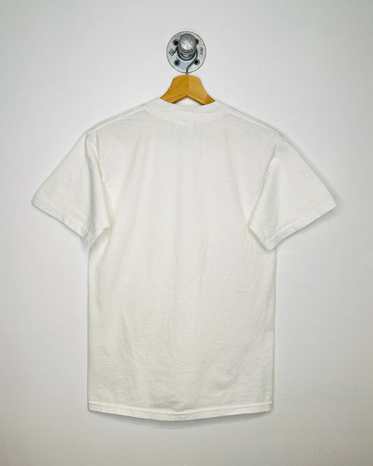 Vintage 90s Blank White Thick Collar Tee Shirt
