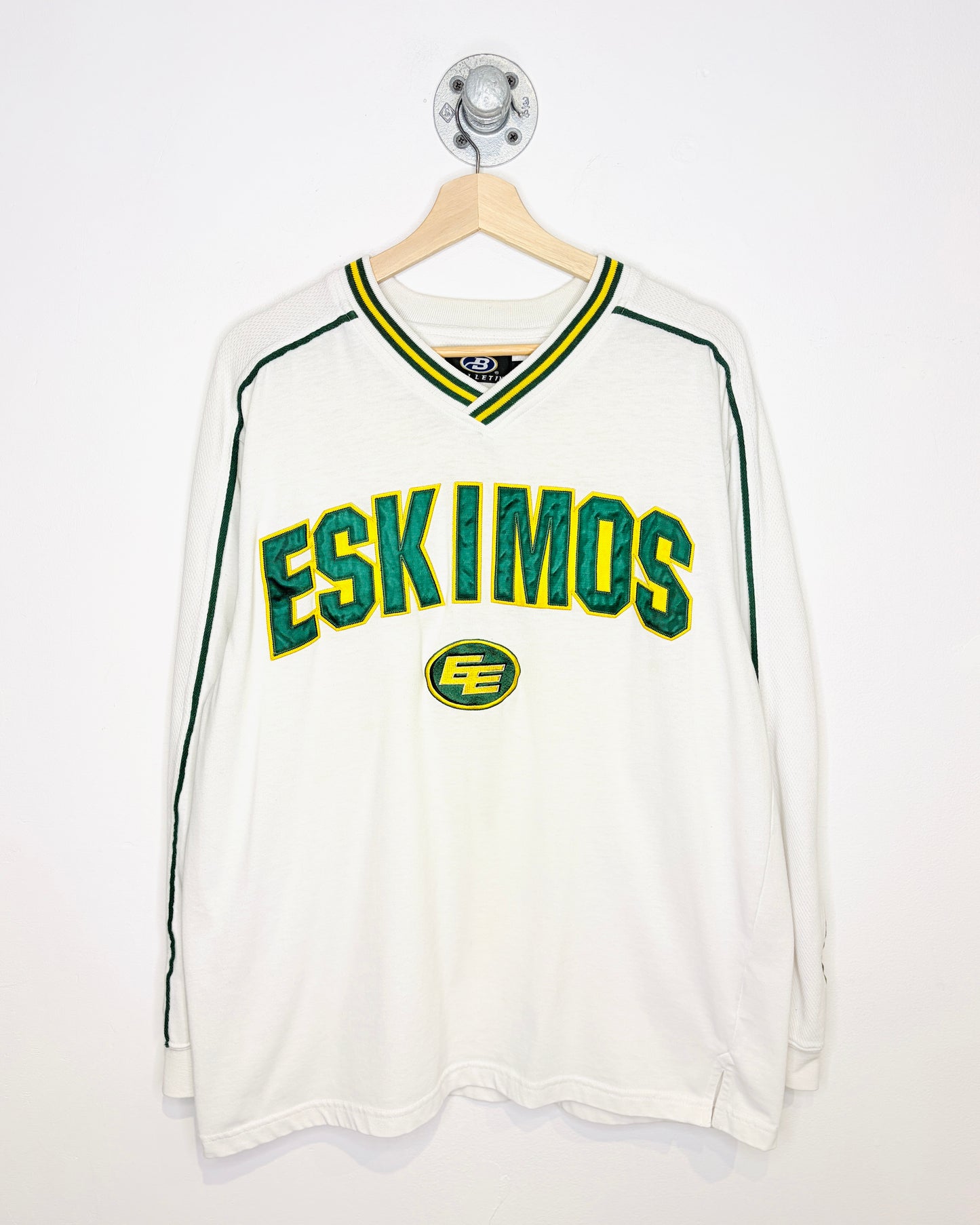 Vintage 2000s Edmonton Eskimos White Long Sleeve Athletic Shirt