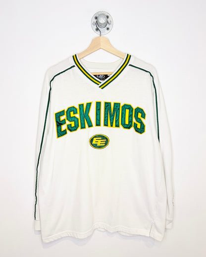 Vintage 2000s Edmonton Eskimos White Long Sleeve Athletic Shirt