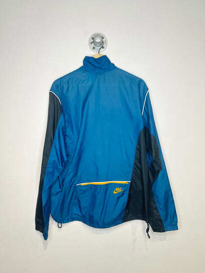 Vintage 1990s Nike Echelon Blue And Black Zip Up Nylon Windbreaker