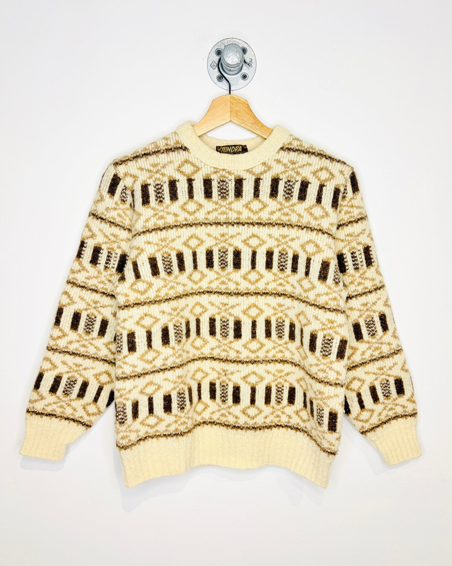 Vintage 80s Tundra Pure Wool Earth Tone Sweater