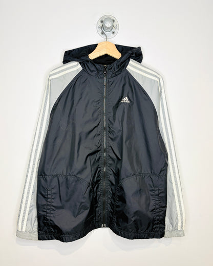 Vintage 2000s Adidas TwoTone Black Hooded Winbreaker