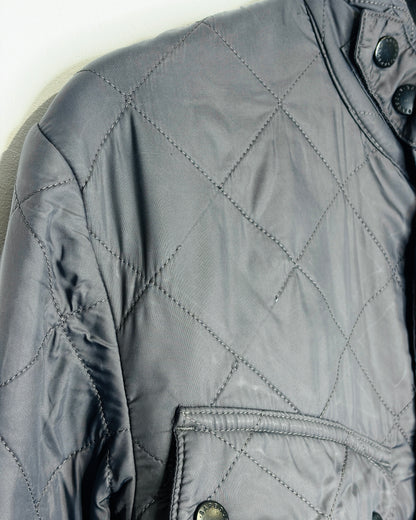 Women’s Barbour International Dark Grey Fleece-Lined Quilted Jacket