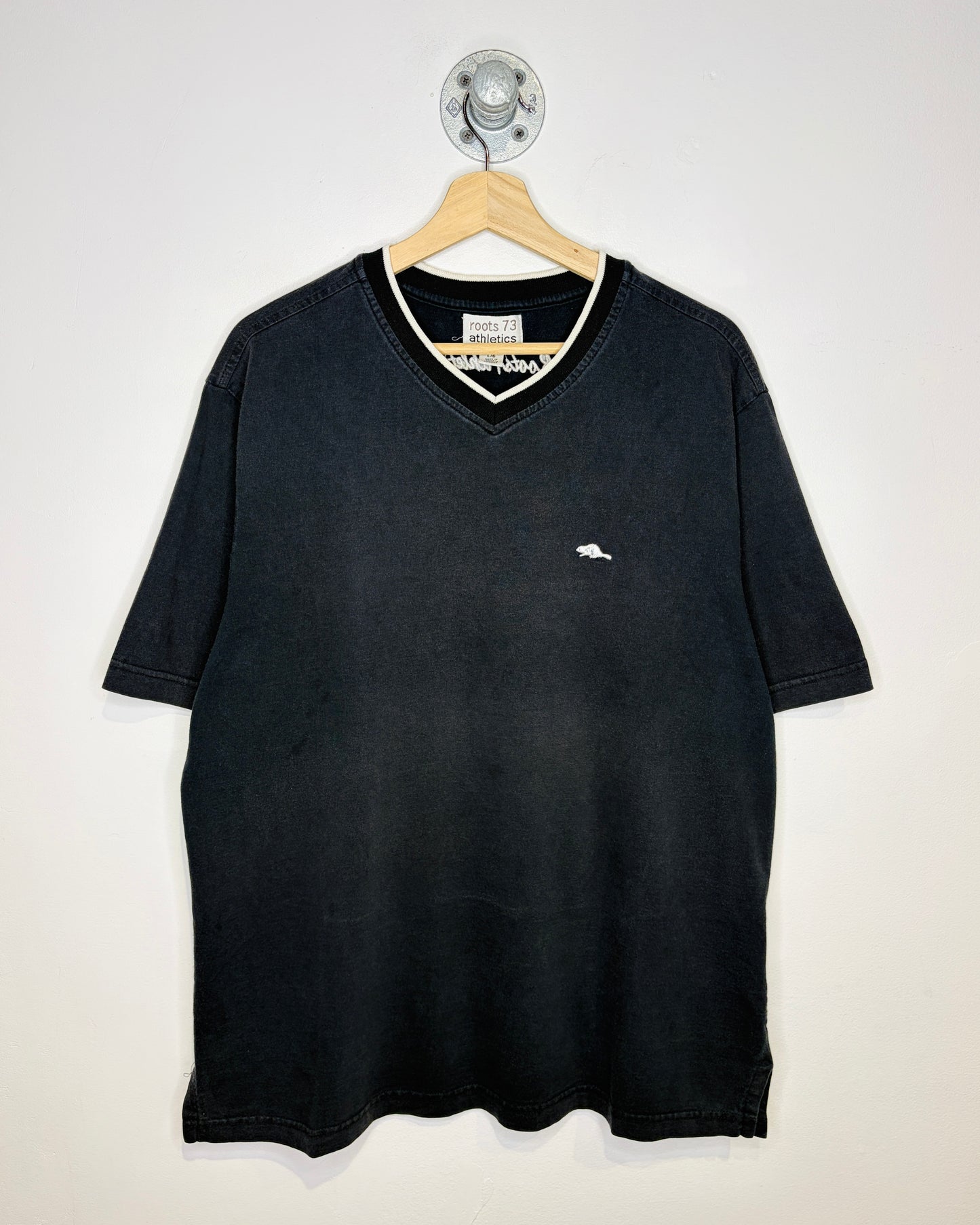 Vintage Roots Faded Black V-Neck Shirt