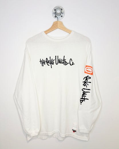 Y2K Ecko Unltd Co Gel Print White Tee Shirt