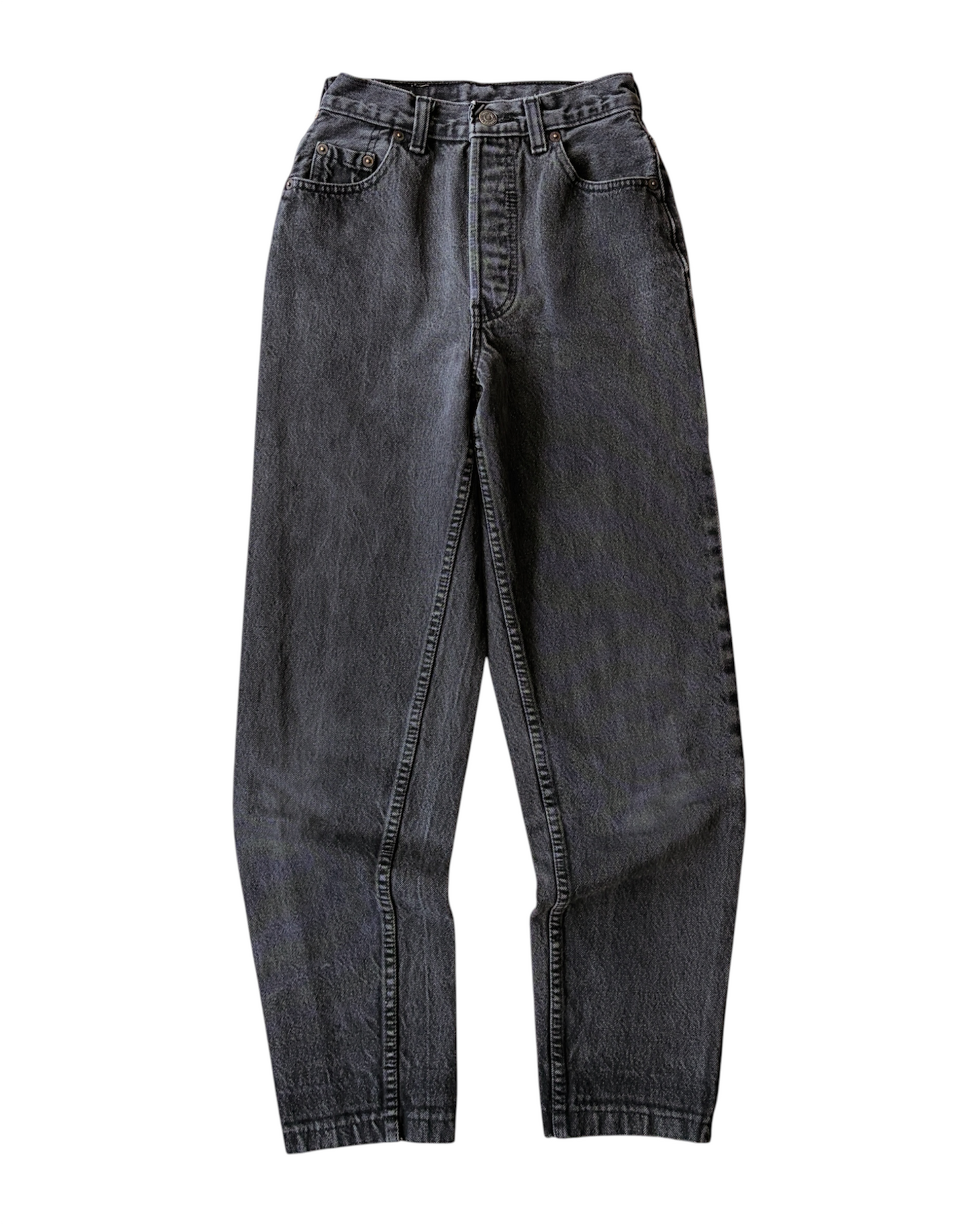 Vintage 90s Women’s Levi’s 501 Button Fly Faded Black Jeans