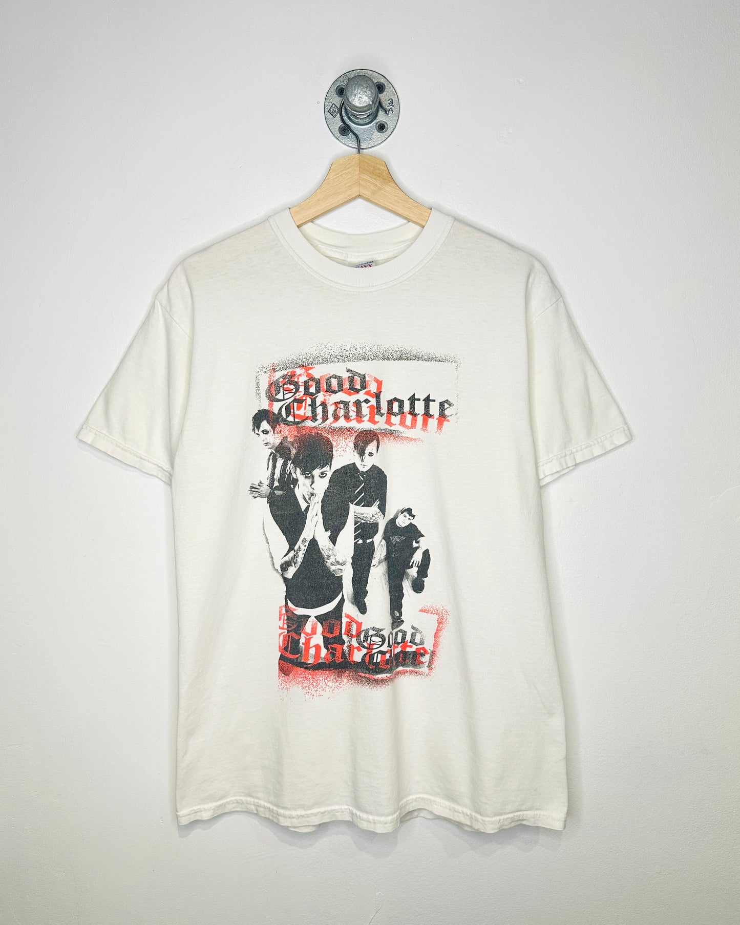 2000s Good Charlotte White Band Tee Shirt