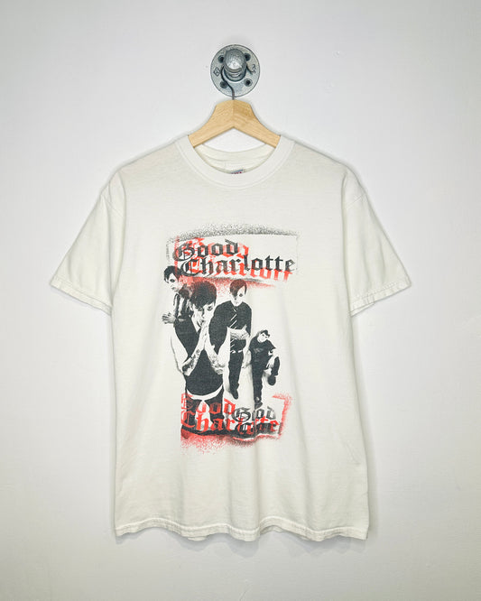 2000s Good Charlotte White Band Tee Shirt