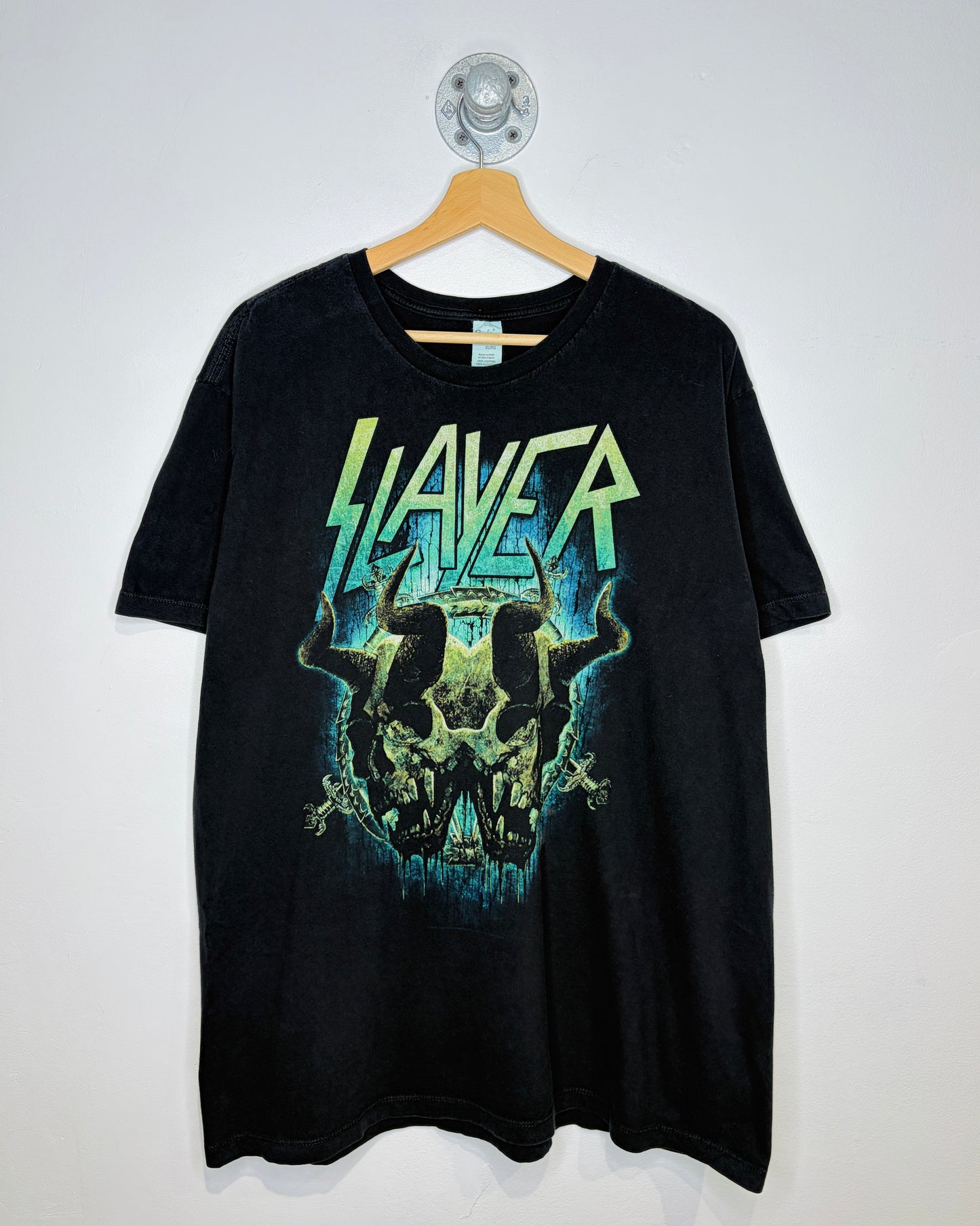 Slayer Double Skull Black Band Tee Shirt