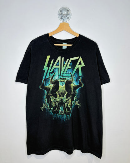 Slayer Double Skull Black Band Tee Shirt