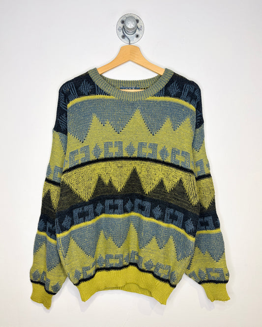 Vintage Mexx Earth Tone Abstract Sweater