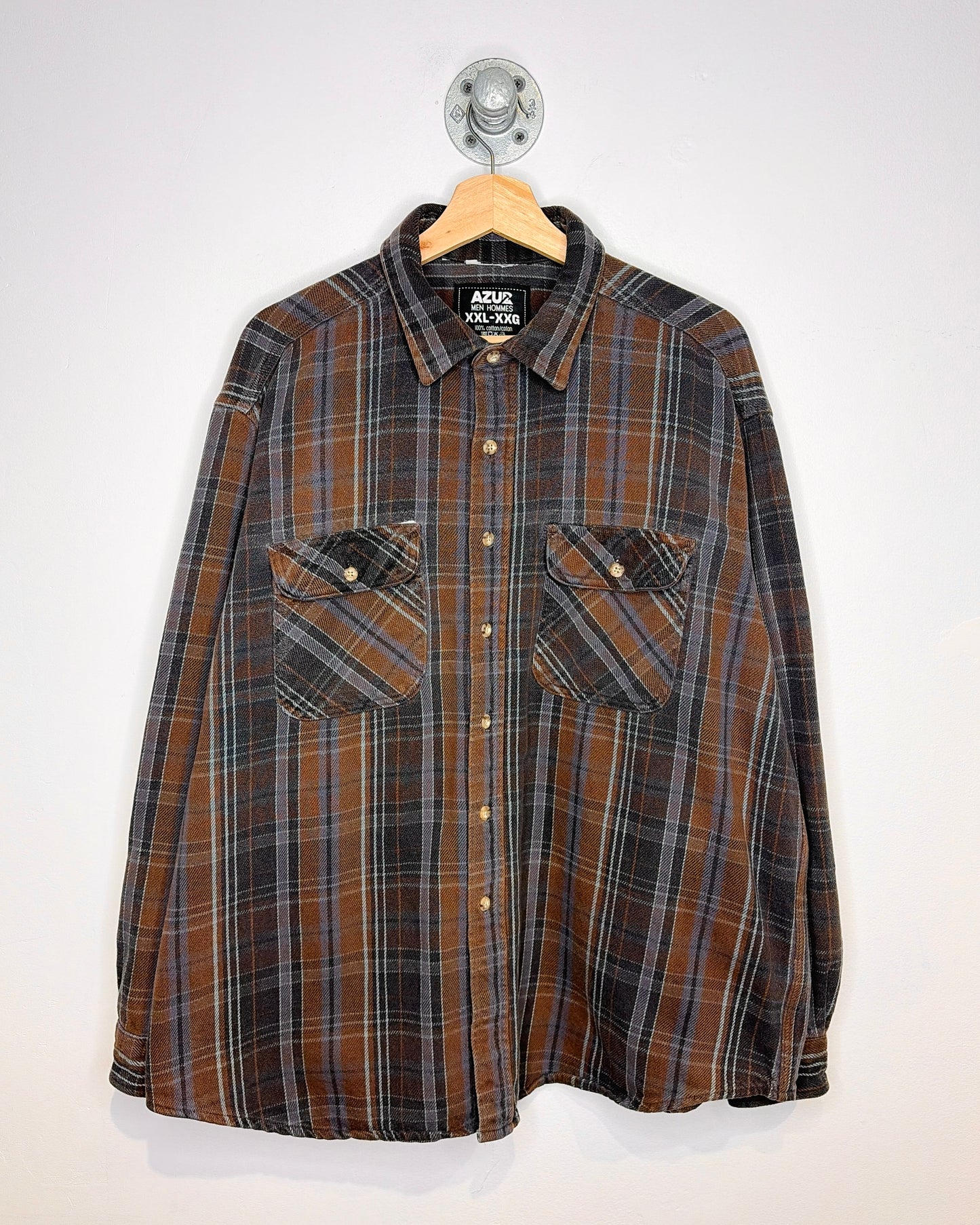 2000s Azuz Earth Tone Button Up Flannel