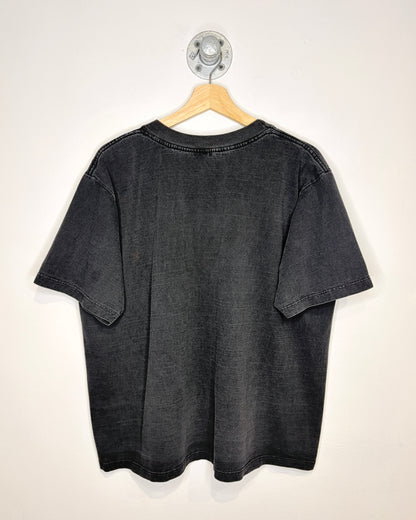 Vintage 2000s Black Cat Faded Black Boxy Tee Shirt