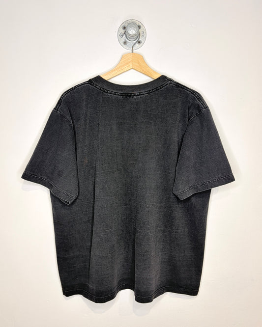 Vintage 2000s Black Cat Faded Black Boxy Tee Shirt