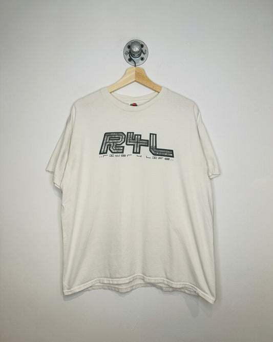 Vintage 2000s Rider 4 Life MX Rider Cream Tee Shirt