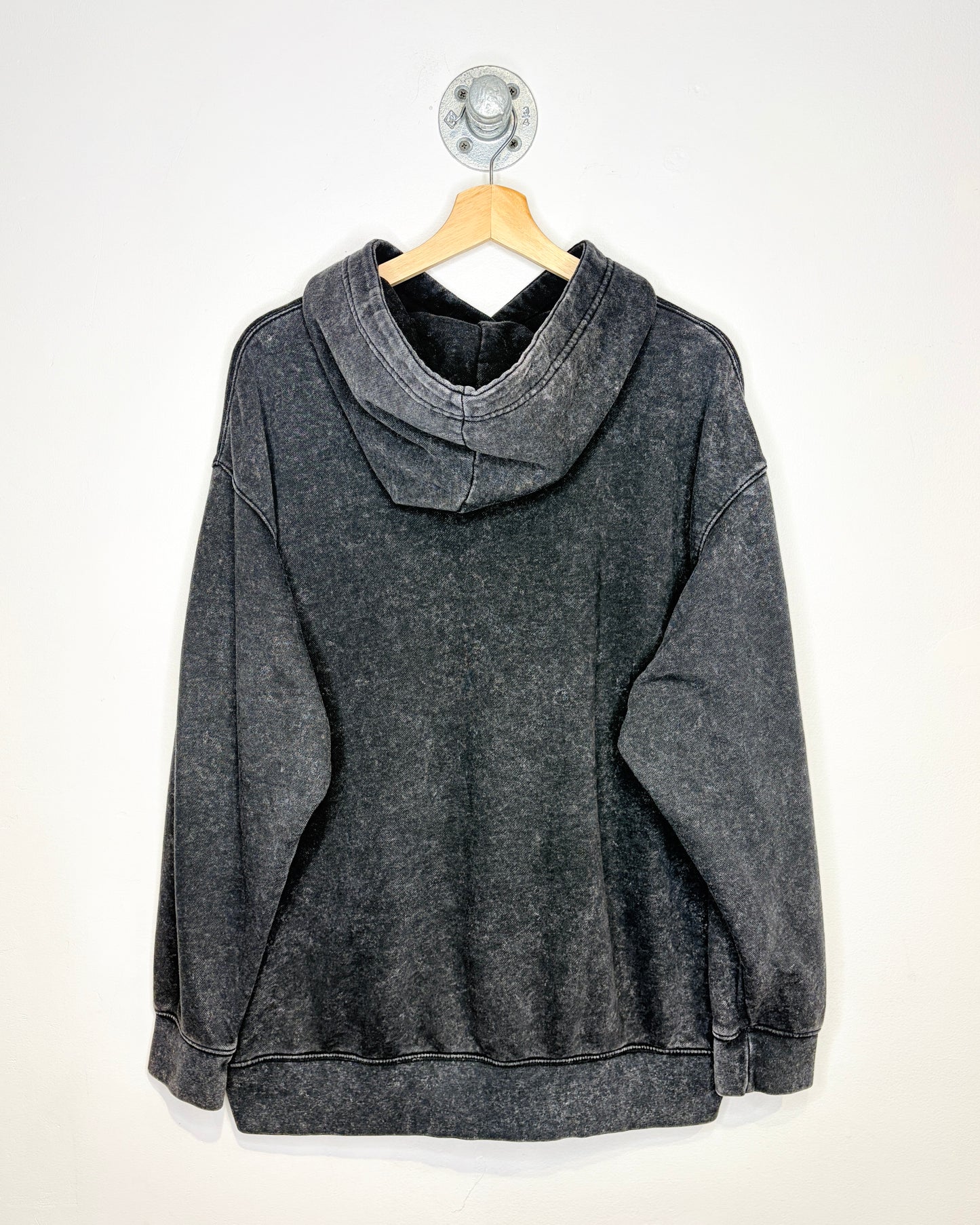 Nike Center Swoosh Faded Black Mineral Washed Hoodie