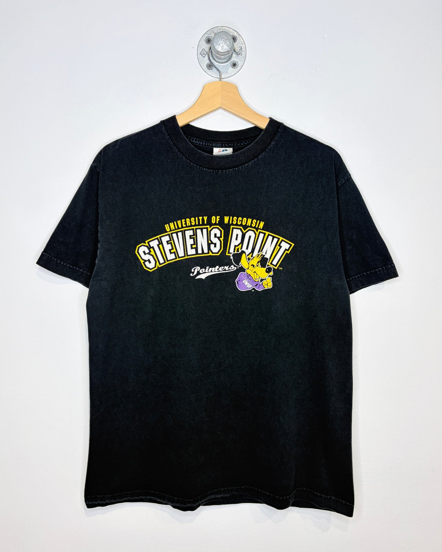 Vintage 2000s University Of Wisconsin Stevens Point Black Tee Shirt