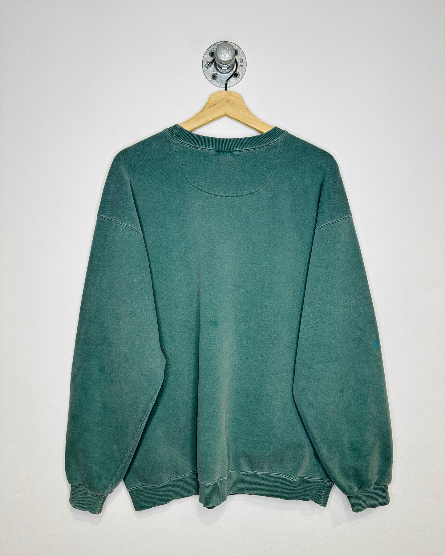 Vintage 1990s Annapolis Faded Green Dyed Crewneck Sweatshirt