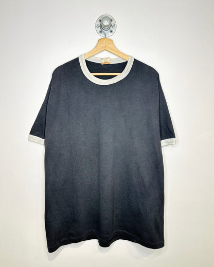 Vintage 90s Canadian Made Black Ringer Tee Shirt