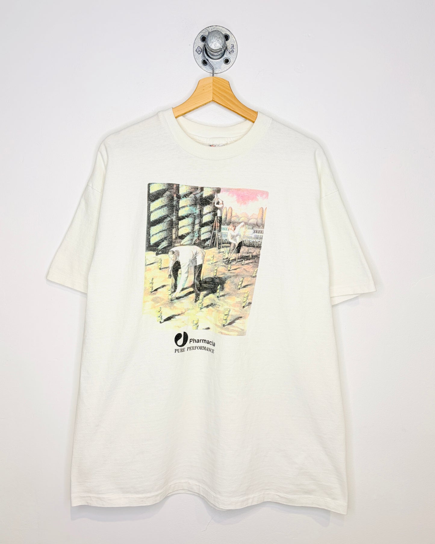Vintage 90s Pharmacia White Tee Shirt