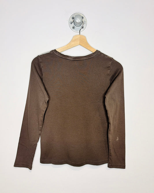 2000s Women’s Northern Reflections Y2K Print Brown Longsleeve Shirt