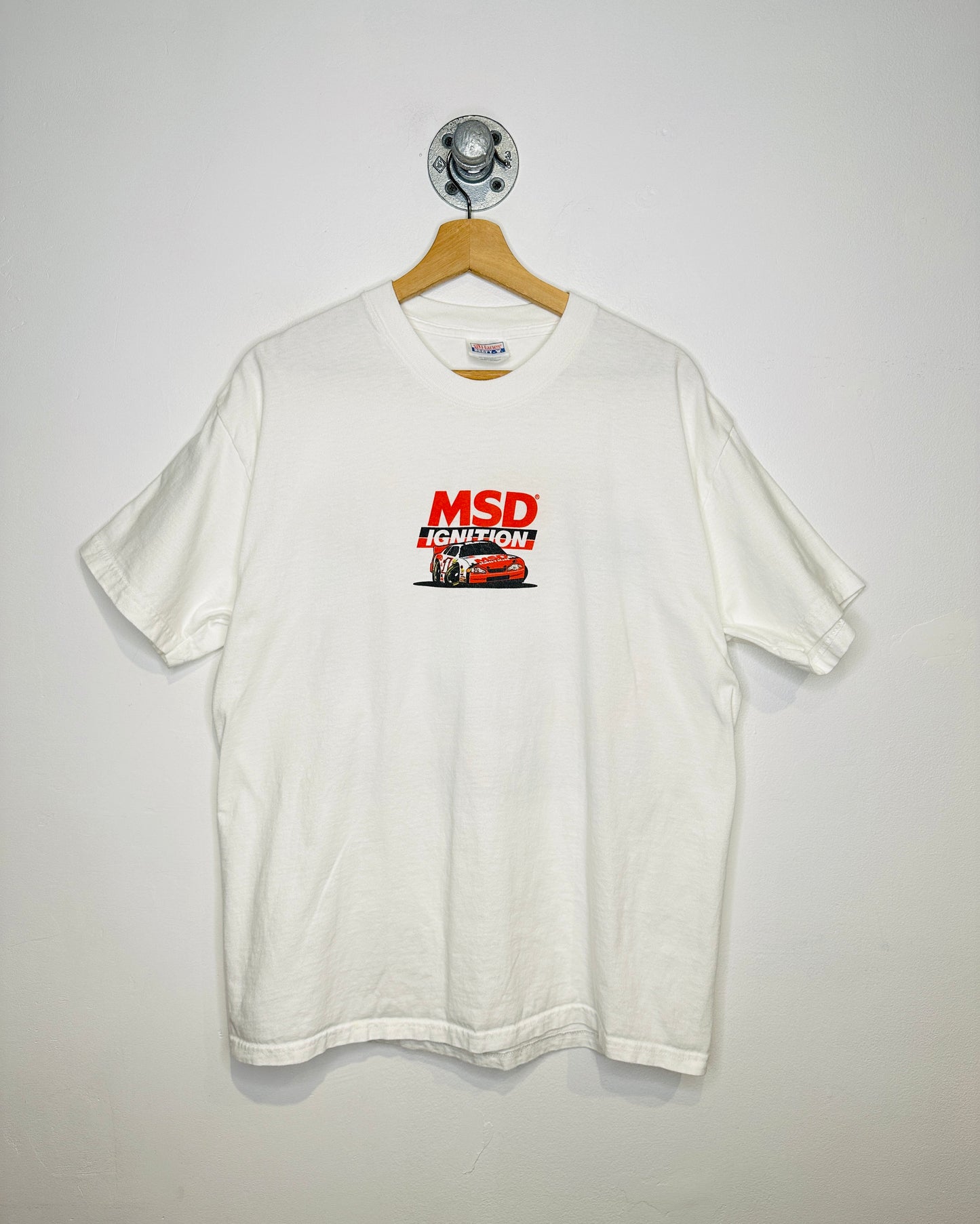 Vintage 2000s MSD Ignition Racing White Tee Shirt