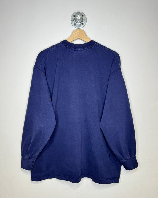 Vintage 90s Winnie The Pooh Faded Navy Henley Longsleeve