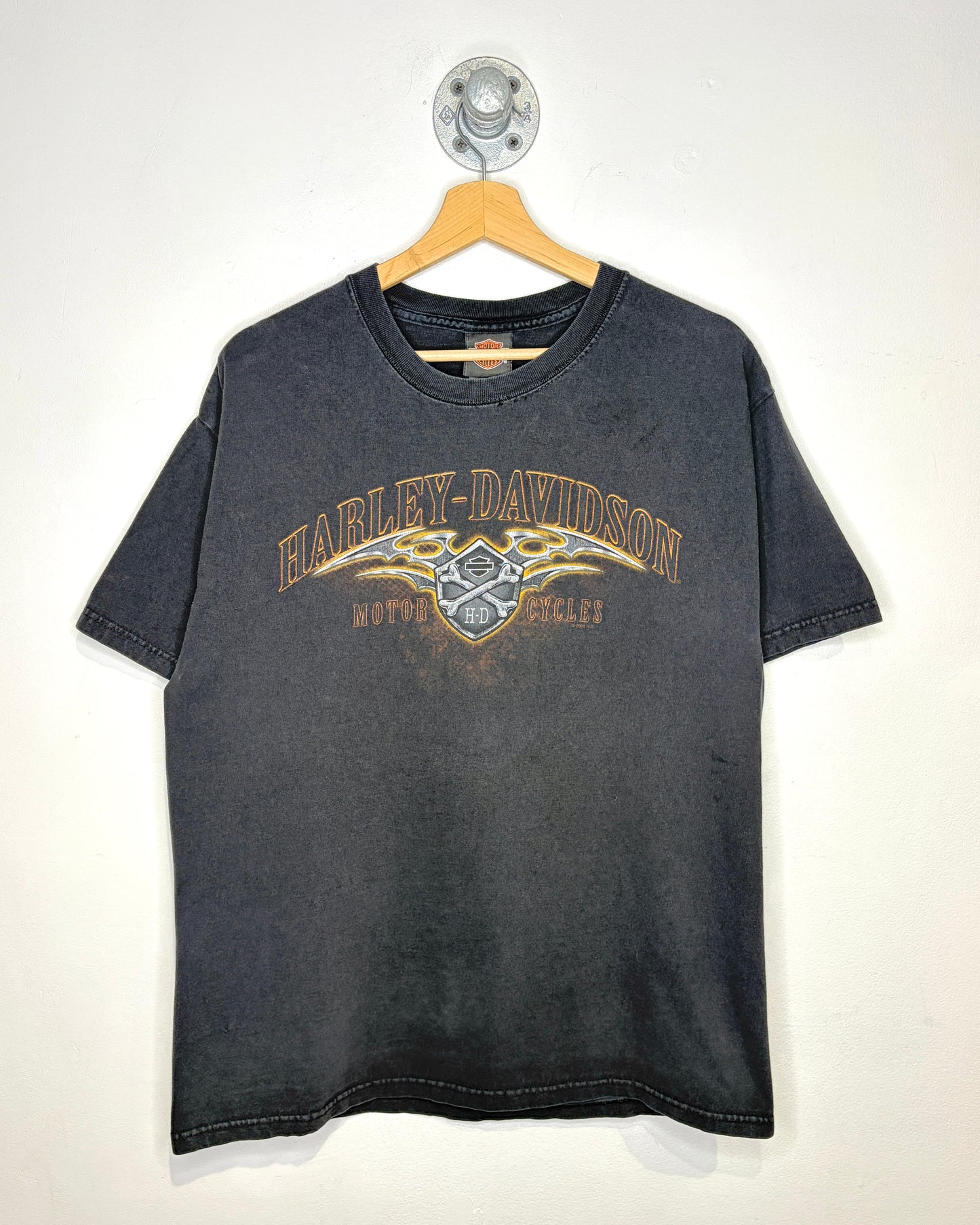 2009 Barrie Harley Davidson Faded Black Tee Shirt