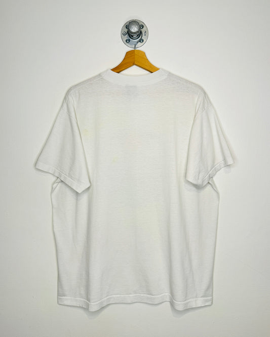 Vintage 90s Unsound “Oilers” Paper Thin White Band Tee Shirt